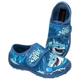 Fischer Markenschuh Hausschuhe Blau 32