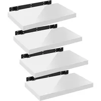 Woltu 4er-Set Wandregal Wandboard freischwebend Schweberegal Holz Board weiß