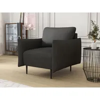 MIRJAN24 Sessel Lambi, Schwarze Metallfüße, 98x90x85 cm grau