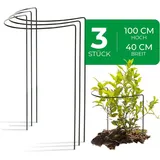 Novatool 3 Strauchstützen halbrund 100 x 40 cm Grün