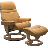 Stressless Stressless® Relaxsessel »Sunrise«, (Set, Relaxsessel mit Hocker), mit Classic Base, Größe S, Gestell Eiche