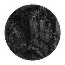 Tulup Feuerfeste Schutzplatte Glas rund 80 x 80 x 0,4 cm Schwarz