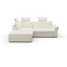 sit&more Ecksofa SIT & MORE "Cadabra L-Form", beige (creme), B:243cm H:80cm T:198cm, Samtoptik (100% Polyester);Soft clean (98% Polyester, 2% Polyamid);Struktur fein (100% Polyester), Sofas, Ecksofa, Breite 243 cm, inklusive Sitztiefenverstellung