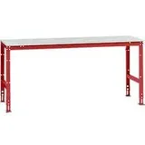 Manuflex Grundtisch UNIVERSAL Standard, Tischplatte Melamin, 2000x800, rubinrot