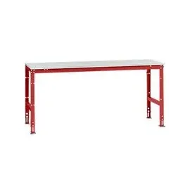 Manuflex Grundtisch UNIVERSAL Standard, Tischplatte Melamin, 2000x800, rubinrot