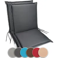 sunnypillow Niedriglehner Auflage 100 x 50 x 9 cm grau 2-tlg.