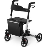 Uniprodo Rollator faltbar Empire Silver - 136 kg