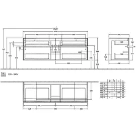 Villeroy & Boch Waschbeckenunterschrank Collaro 4 Auszüge 160 x 54,8 x 50 cm Kansas Oak