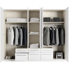 Priess Kleiderschrank »Schrank Garderobe Wäscheschrank Barcelona in 5 Breiten«, viel Stauraum, geräumige Schubkästen, mit Spiegel, MADE IN GERMANY weiß