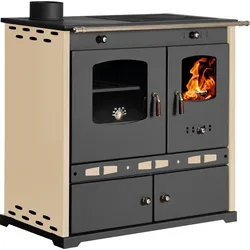 EEK A+ Küchenofen Holzherd Perfect ECO LUX creme, linke Version - 7,38 kW Dauerbrandherd