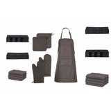 vidaXL 15 TLG. Handtuch Set mit Ofenhandschuhe Topfhalter, Baumwolle