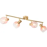 QAZQA Art Deco Spot Gold mit rosa Glas 4-flammig - Vidro