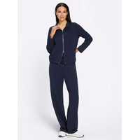 Hosenanzug HEINE, Damen, Gr. 46, Normalgrößen, blau (marine), 50% Modal, 44% Polyester, 6% Elasthan, Anzüge Hosenanzug