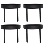 Kerzenhalter Metall schwarz 4 Stück D=7,3 cm 2 Picks Kerzenpick Adventskerzenhalter Stumpenkerzen Adventskranz 4er Set