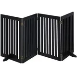 Relaxdays Kaminschutzgitter faltbar, 207x92cm, 4 Elemente je 51cm, aus Holz, schwarz