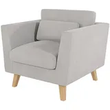 s-style möbel Sessel, Silber, Textil, Echtholz,Buche, 1-Sitzer, Füllung: Silikon,Komfortschaum, 96x90x89 cm/ Oeko-Tex®, Hergestellt in Europa, Wohnzimmer, Sessel, Polstersessel