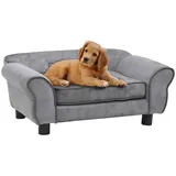 vidaXL Hundesofa Grau 72x45x30 cm Plüsch