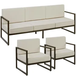 TECTAKE Garten-Loungeset Comosa für 5 Personen, XXL-Polsterung