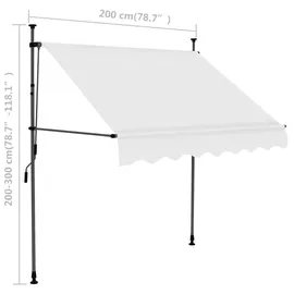 vidaXL Einziehbare Markise 200 cm creme