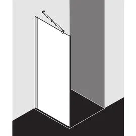 Kermi Filia XP Seitenwand FXTWD09320VYK 93 x 200 cm, silber hochglanz, ESG Opaco Clean, auf Duschplatz