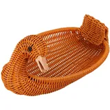 SHOWERORO Webenkorb Geformt Rattan Obstkorb Körbe Snack Obsthalter Weiden Gewebte Lebensmittel Servierkorb Wicker Ente Entenform Wickerkorb Entenbehälter Pp Wiederverwendbar