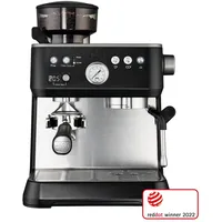 Solis Siebträger Kaffeemaschine 54 mm Siebhalter Milchaufschäumer Bohnenmahlwerk - Schwarz