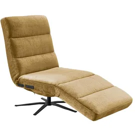 KAWOLA Relaxliege ALINA Cord 360° drehbar 80 x 100 x 200 cm Gelb mit Kissen