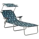 vidaXL Gartenliege Gartenliege Strandliege Klappbare Sonnenliege Campingliege Sonnenschut grün