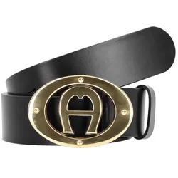 AIGNER Logo Gürtel Leder 110 cm schwarz
