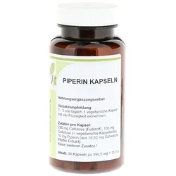 Piperin Schwarz Pfeffer Extrakt Kapseln 90 St