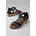 Riemchensandale Damen Schwarz/Goldfarben 39