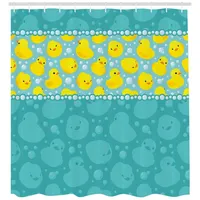 ABAKUHAUS Duschvorhang Ente Fun Aqua Bubbles 175 x 220