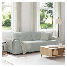 vidaXL 3-Sitzer-Sofa Hellgrau 220x78x80 cm Samt