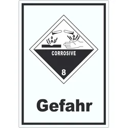 Aufkleber Ätzende Stoffe Gefahr Corrosive A3 (297x420mm)