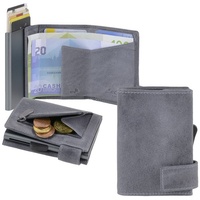 SecWal 1 Kreditkartenetui Geldbörse RFID Leder 9 cm grau