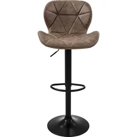 ML-Design Barhocker 2er Set Kunstleder, Braun, Barstuhl mit Rückenlehne Fußstütze,