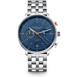STERNGLAS - HAMBURG - CHRONO - EDITION KÜSTE - blau - silber - Gliederband 20 silber / 42MM