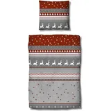 Traumschlaf Winterland rot 200 x 220 cm + 2 x 80 x 80 cm