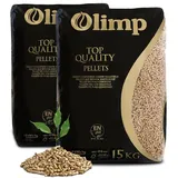 JSM-Brennholz - Holzpellets Olimp Premium-Qualität - Sackware (2 x 15 kg) EN Plus A1