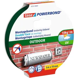 TESA Montageband Powerbond Outdoor doppelseitig (für Wand) 19mm x 5m      60575002