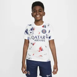 Paris Saint-Germain Academy Pro Away Nike Dri-FIT kurzärmeliges Pre-Match-Fußballoberteil (ältere Kinder) - Weiß, XL