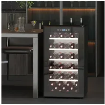 Homcom Weinkühlschrank Kompressor 20 Flaschen 5-18°C, Touchscreen, LED-Beleuchtung, für 41 Standardflaschen á 0,75l,mit Innenbeleuchtung, Schwarz schwarz 45.1 cm x 79.8 cm x 53.8 cm