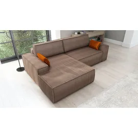 mebloland Ecksofa TOR mit Schlaffunktion. Farbe: Brown. - Braun