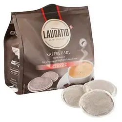 LAUDATIO Caffè Crema Kaffeepads, Arabicabohnen kräftig, 16 Pads