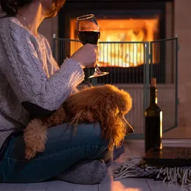 Relaxdays Kaminschutzgitter 220 cm schwarz