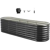 Vevor Hochbeet Pflanzbeet Metall 240 x 60 x 56 cm Dunkelgrau