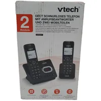 VTech CS2051 Schnurlostelefon mit Anrufbeantworter und 2 Mobilteilen - Schwarz