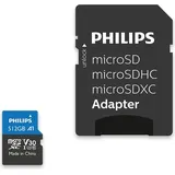 Philips MicroSDXC Card (microSDXC, 512 GB, U3, A1, Class 10 UHS-I Speicherkarte, Schwarz