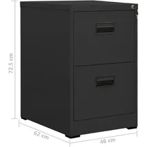 vidaXL Aktenschrank 46x62x72,5 cm anthrazit