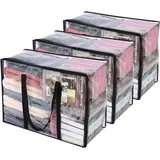 luxuskollektion Aufbewahrungsbox 3er Pack Aufbewahrungsbeutel transparent 46x38x23cm mit verstärkten